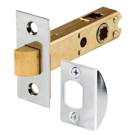 Home depot door latch - Use with 7/8 in. to 1-5/8 in. storm screen doors. Can be used on right or left-handed doors. Removable knob and lever can be switched around for either side of the door. Solid brass knob, lever and rosettes resist rust. Locking mechanism on rosette allows for added privacy or security. Sold as a set - includes strike and finish matching fasteners.